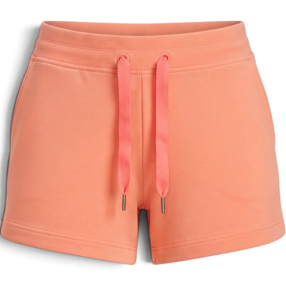 Athleta Shorts Small Coral Peach Balance 4 Inch Shortie Pockets Beach Comfy NEW - Picture 1 of 14